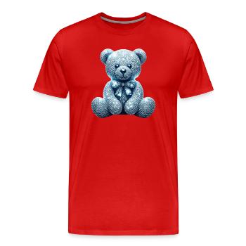 Crystal Bear Diamant Diamanten - Männer Premium Bio T-Shirt - Rot - Vorne - Damien (186cm)