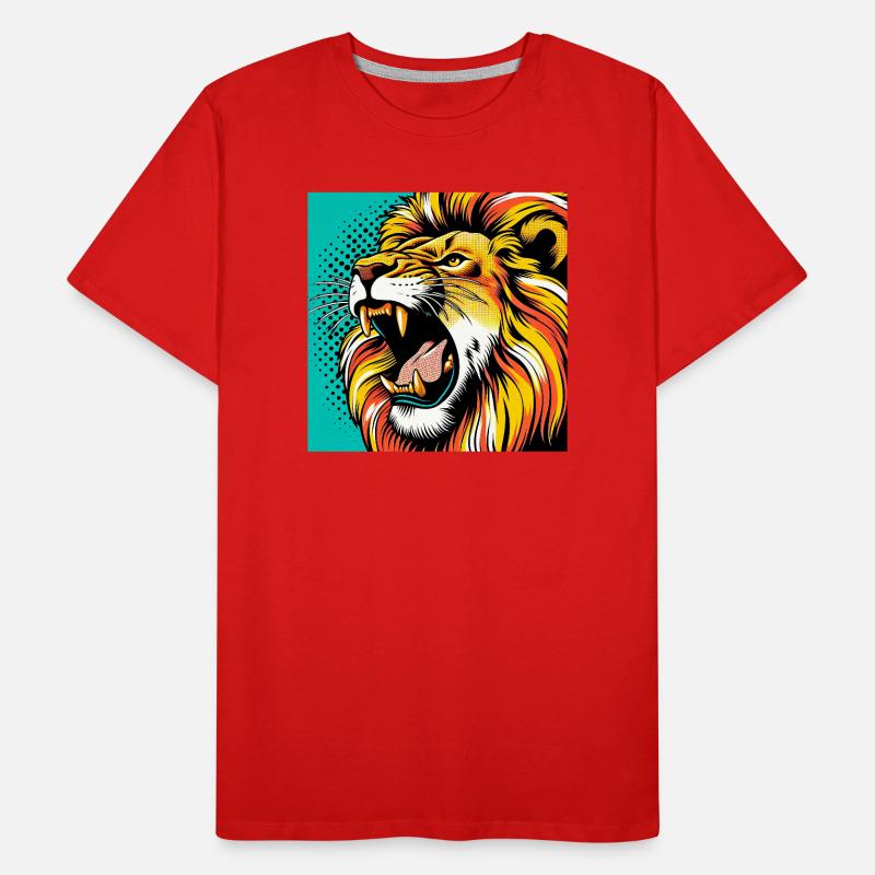 Löwe Pop Art Männer Premium Bio T-Shirt