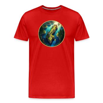 Fantasy Sweden map - Men's Premium Organic T-Shirt - red - Front - Damien (186cm)