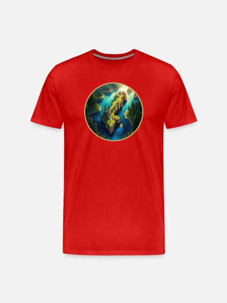 Fantasy Sweden map - Men's Premium Organic T-Shirt - red