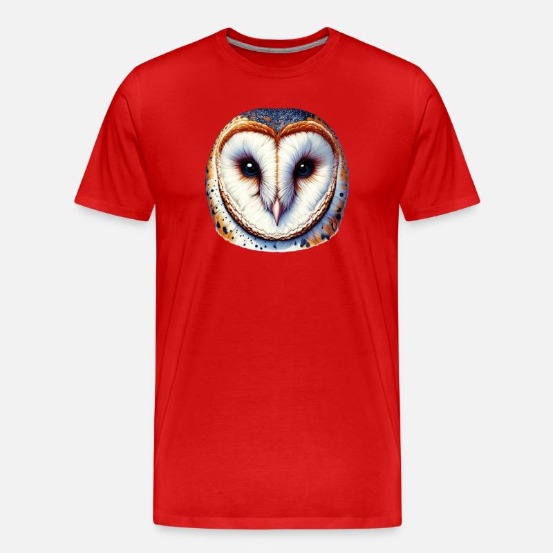 Schleiereule - Männer Premium Bio T-Shirt - Rot