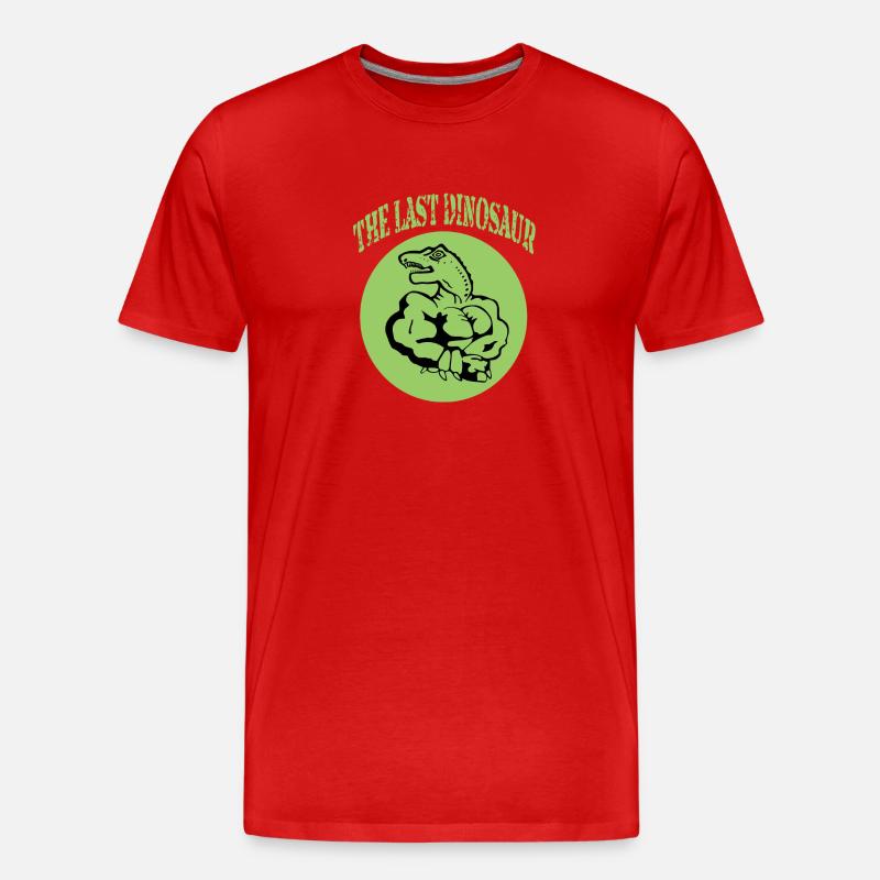 Der letzte Dinosaurier - Männer Premium Bio T-Shirt - Rot