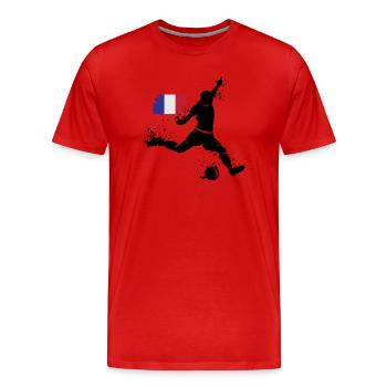 Joueur de football Blast France Team - T-shirt bio Premium Homme - rouge - Devant - Damien (186cm)