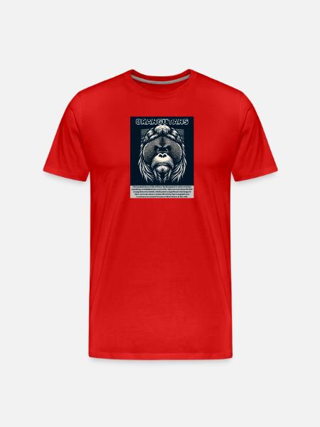 Orangs-outans - T-shirt bio Premium Homme - rouge
