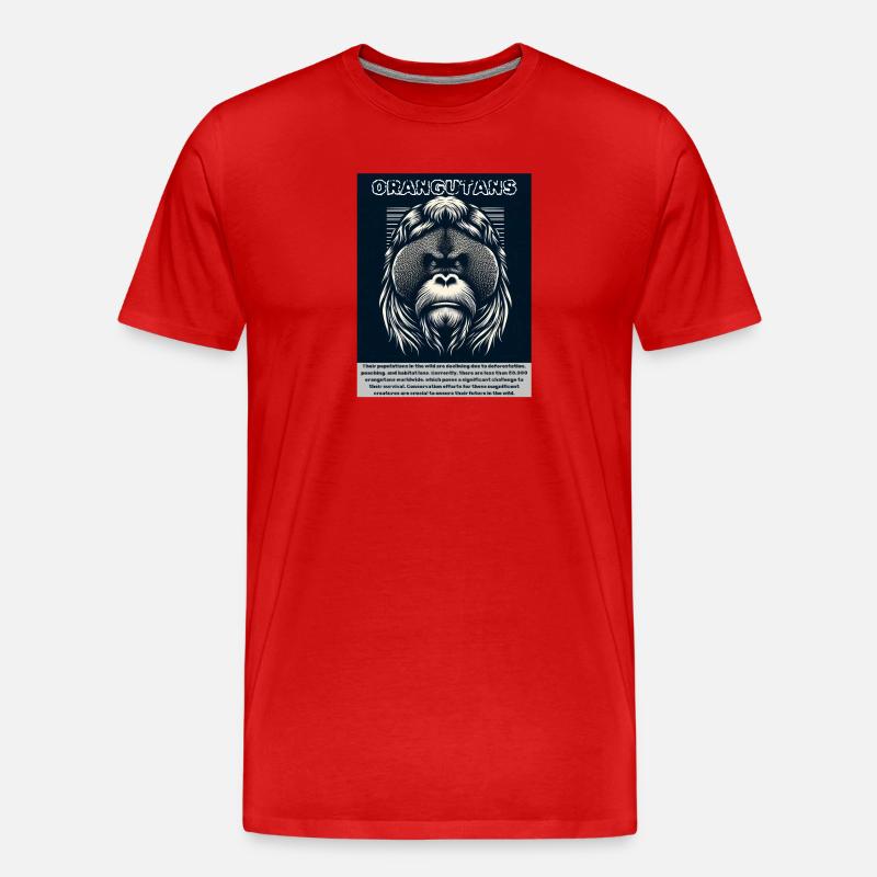Orang-utans - Männer Premium Bio T-Shirt - Rot