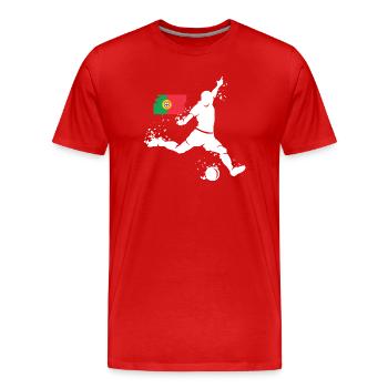 Icône du joueur de football Blast Portugal - T-shirt bio Premium Homme - rouge - Devant - Damien (186cm)