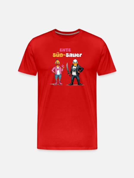 Ente Süß - Sauer - Männer Premium Bio T-Shirt - Rot