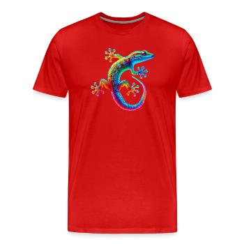 Gecko - T-shirt bio Premium Homme - rouge - Devant - Damien (186cm)