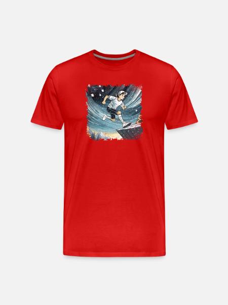 sporty boy comic - Men's Premium Organic T-Shirt - red