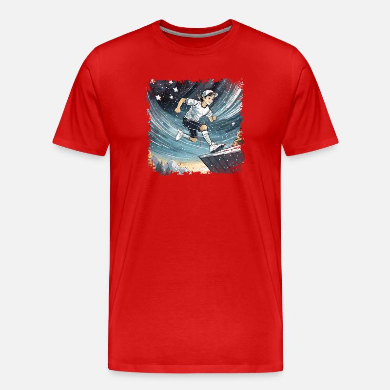 sportlicher Junge comic - Männer Premium Bio T-Shirt - Rot