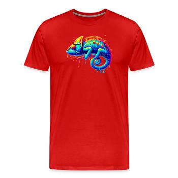 Caméléon - T-shirt bio Premium Homme - rouge - Devant - Damien (186cm)