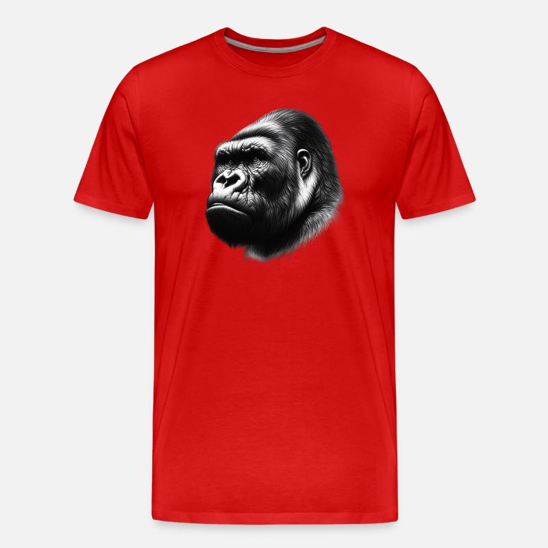 Gorilla - Männer Premium Bio T-Shirt - Rot