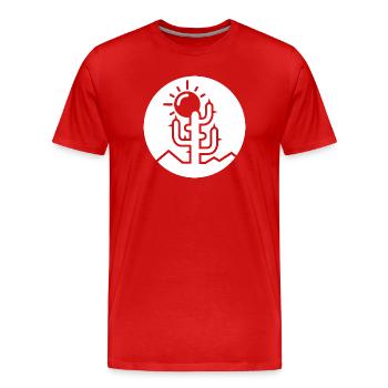 cactus logo desert minimal flat design icon icon - Men's Premium Organic T-Shirt - red - Front - Damien (186cm)