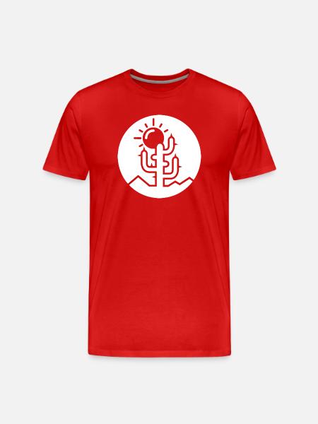 Kaktus Logo Wüste minimal flat Design Symbol icon - Männer Premium Bio T-Shirt - Rot