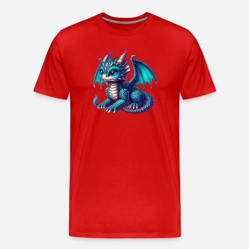 Drache - Männer Premium Bio T-Shirt - Rot