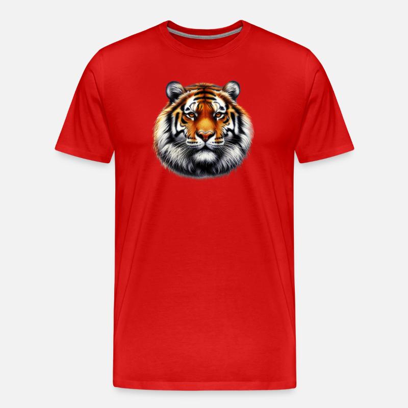 Tiger - Männer Premium Bio T-Shirt - Rot