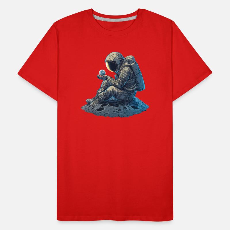 An astronaut observes the Earth Men's Premium Organic T-Shirt