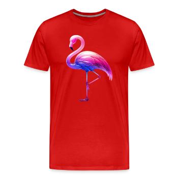 Rosa Flamingo - Männer Premium Bio T-Shirt - Rot - Vorne - Damien (186cm)
