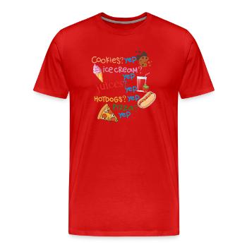 Funny sayings for birthday - Men's Premium Organic T-Shirt - red - Front - Damien (186cm)
