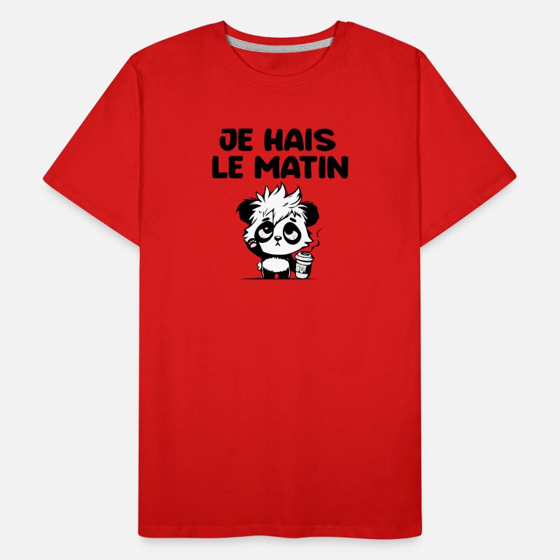 Ich hasse den morgendlichen Panda Männer Premium Bio T-Shirt