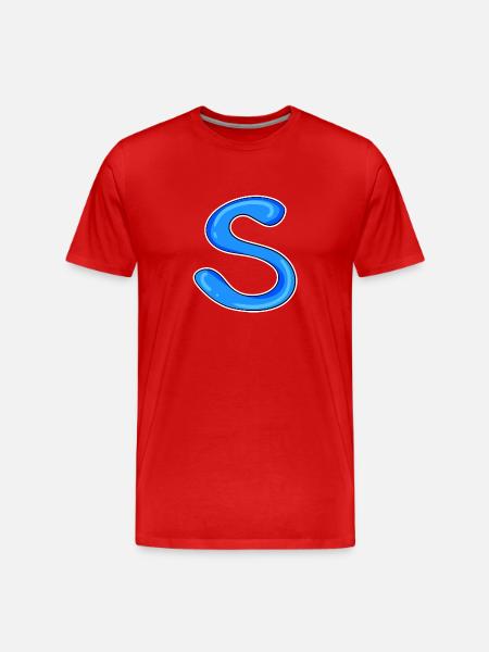 Letter S Initial Letter - Men's Premium Organic T-Shirt - red