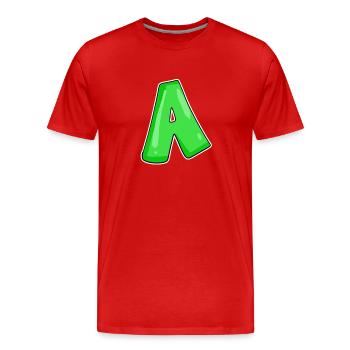 point A Point initial - T-shirt bio Premium Homme - rouge - Devant - Damien (186cm)