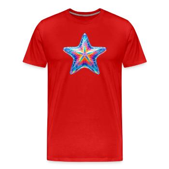 Étoile de mer - T-shirt bio Premium Homme - rouge - Devant - Damien (186cm)