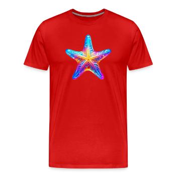 Étoile de mer - T-shirt bio Premium Homme - rouge - Devant - Damien (186cm)