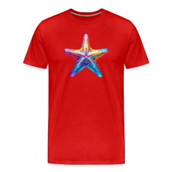 Étoile de mer - T-shirt bio Premium Homme - rouge - Devant - Damien (186cm)