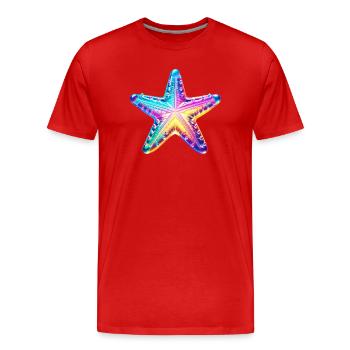 Étoile de mer - T-shirt bio Premium Homme - rouge - Devant - Damien (186cm)