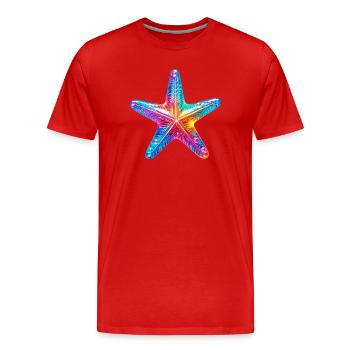 Étoile de mer - T-shirt bio Premium Homme - rouge - Devant - Damien (186cm)