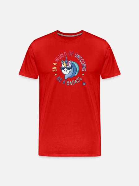 Badass unicorn - Men's Premium Organic T-Shirt - red