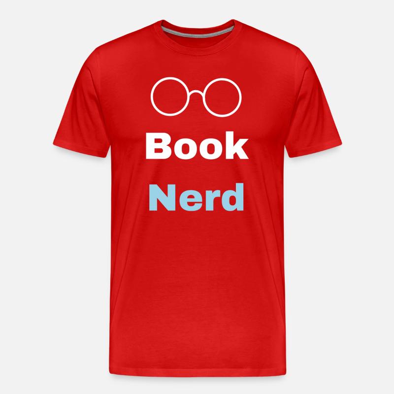 Buch-Nerd - Männer Premium Bio T-Shirt - Rot