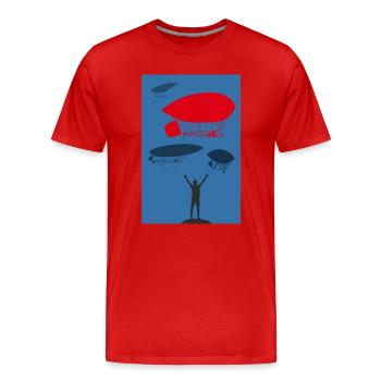 Flug - Männer Premium Bio T-Shirt - Rot - Vorne - Damien (186cm)