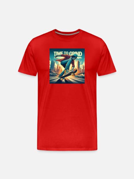 time to grind - Männer Premium Bio T-Shirt - Rot