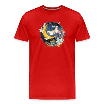 rare exotic butterflies in the moonlight - Men's Premium Organic T-Shirt - red - Front - Damien (186cm)