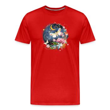 Insectes rares, exotiques et indigènes la nuit - T-shirt bio Premium Homme - rouge - Devant - Damien (186cm)