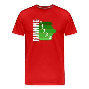 Running - Männer Premium Bio T-Shirt - Rot - Vorne - Damien (186cm)