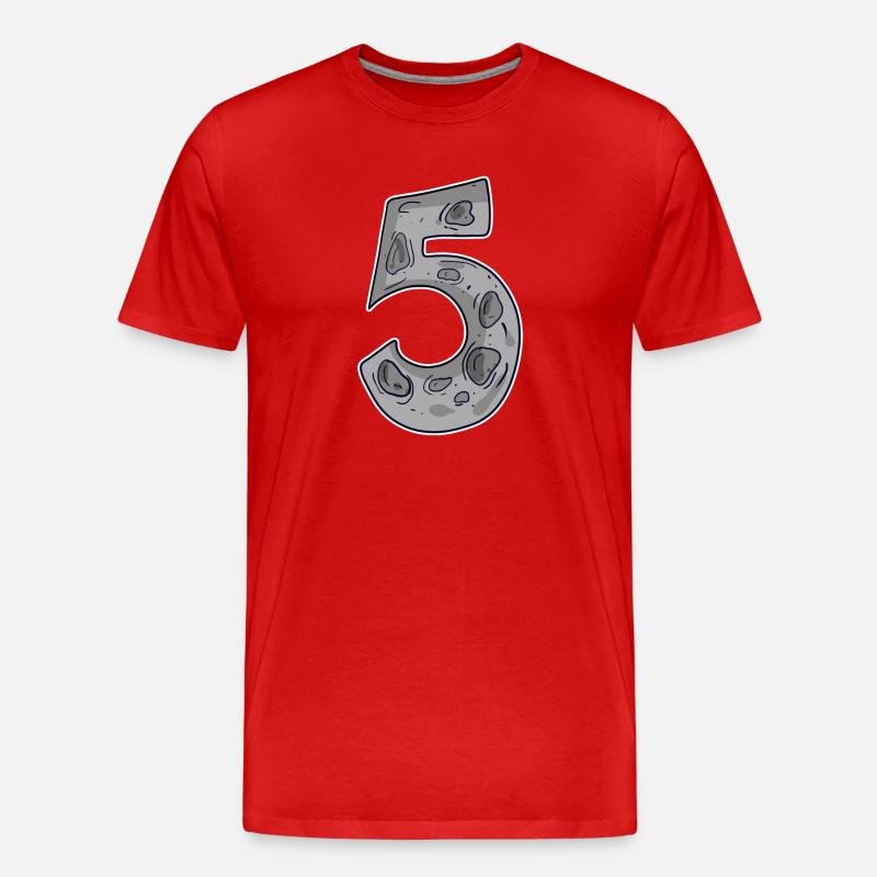 Nummer 5 Weltall - Männer Premium Bio T-Shirt - Rot