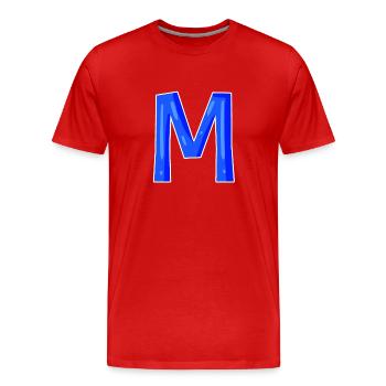 Buchstabe M - Anfangsbuchstabe M - Männer Premium Bio T-Shirt - Rot - Vorne - Damien (186cm)