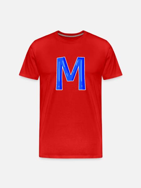 Letter M - Initial Letter M - Men's Premium Organic T-Shirt - red
