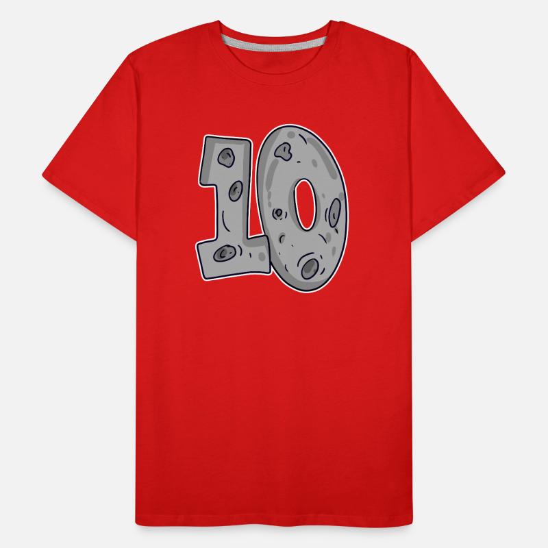 Lune Dix 10 Numéro Numéro T-shirt bio Premium Homme