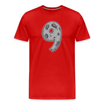 Neuf - 9 Motif de la lune - T-shirt bio Premium Homme - rouge - Devant - Damien (186cm)