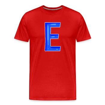 Point E - Initial point E - Men's Premium Organic T-Shirt - red - Front - Damien (186cm)