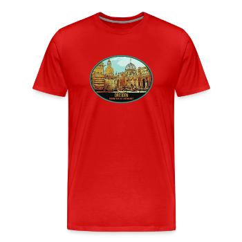 Historic Dresden: Captivating central charm - Men's Premium Organic T-Shirt - red - Front - Damien (186cm)
