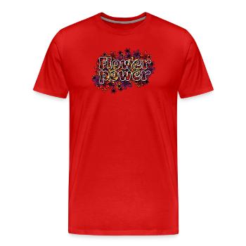Flower Power - Männer Premium Bio T-Shirt - Rot - Vorne - Damien (186cm)