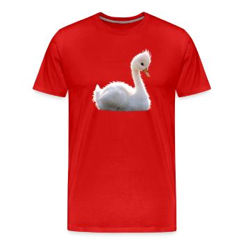 Swan Mute Swan Goose Duck Swan White Swans - Men's Premium Organic T-Shirt - red - Front - Damien (186cm)