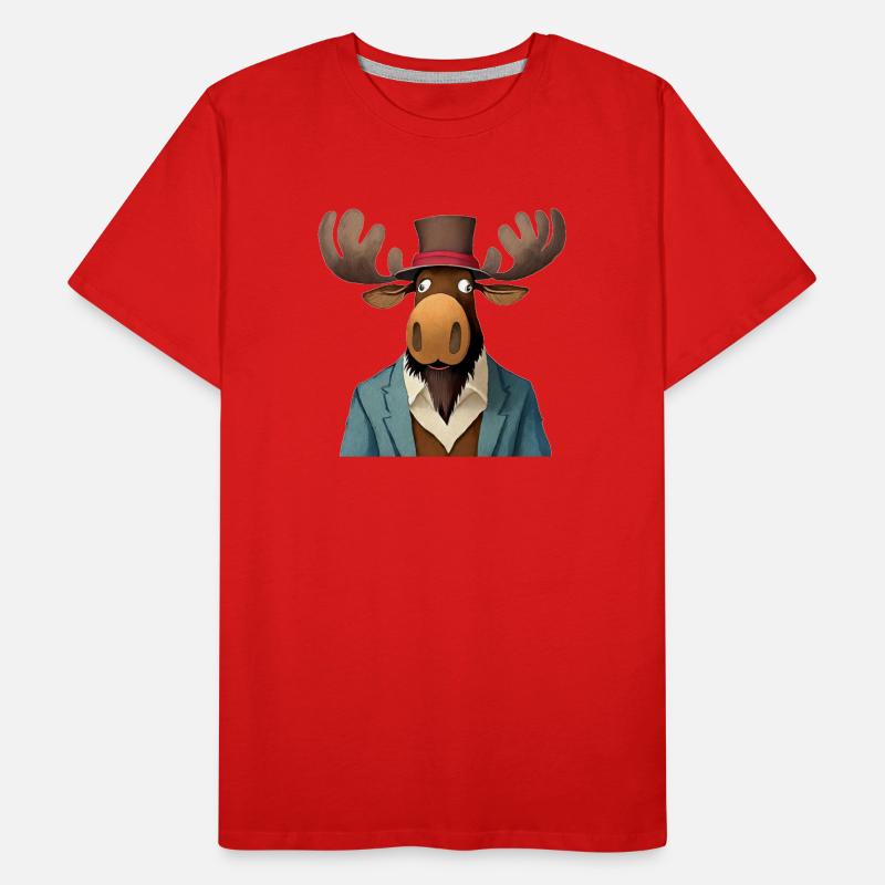 élan drôle dans un chapeau T-shirt bio Premium Homme