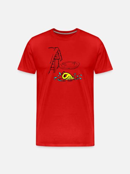 Gold Fisch - Männer Premium Bio T-Shirt - Rot