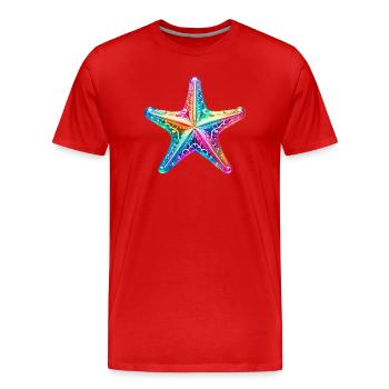 Étoile de mer - T-shirt bio Premium Homme - rouge - Devant - Damien (186cm)